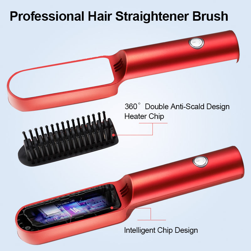 Lisseur de cheveux sans fil avec recharge USB.