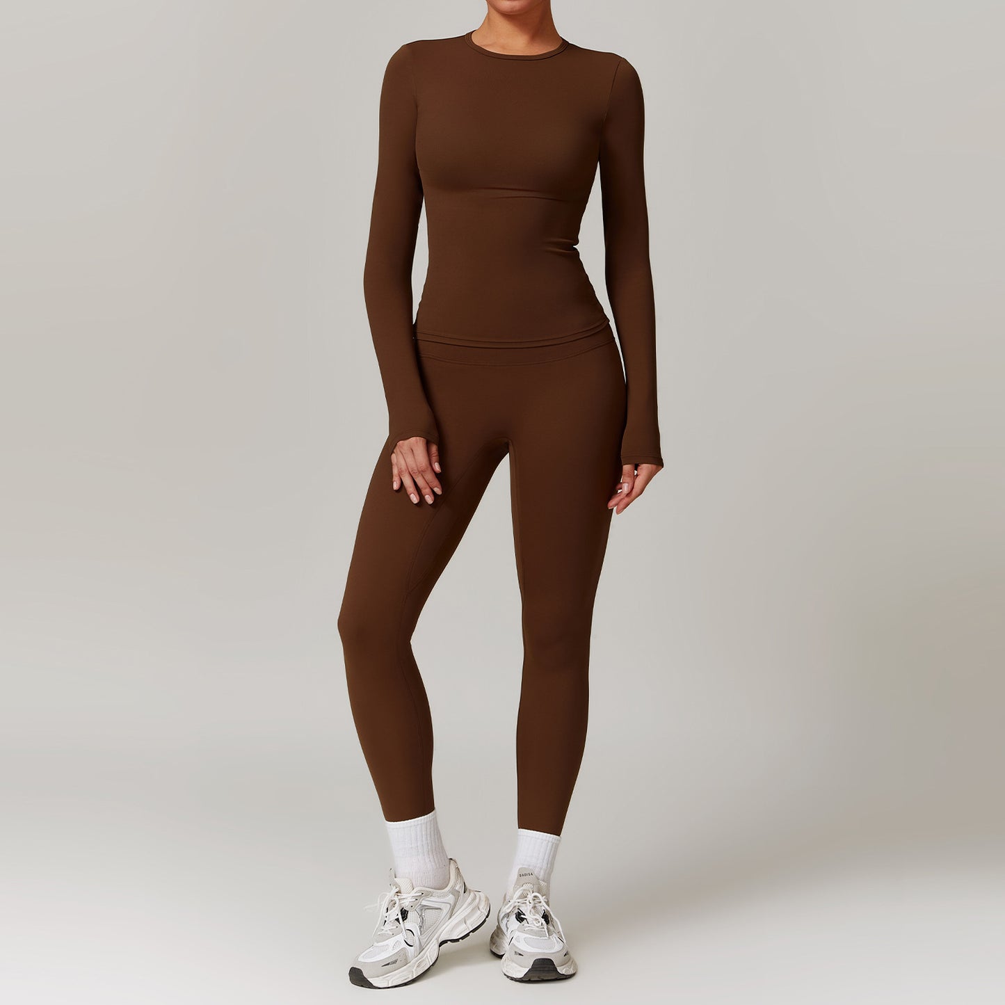 Tight-fitting Brushed Yoga Suit Quick-drying Fitness Clothes Fitness Long Sleeve Tracksuits Sports Suit Gym Top High Waist Leggings Women Sets Yoga Set