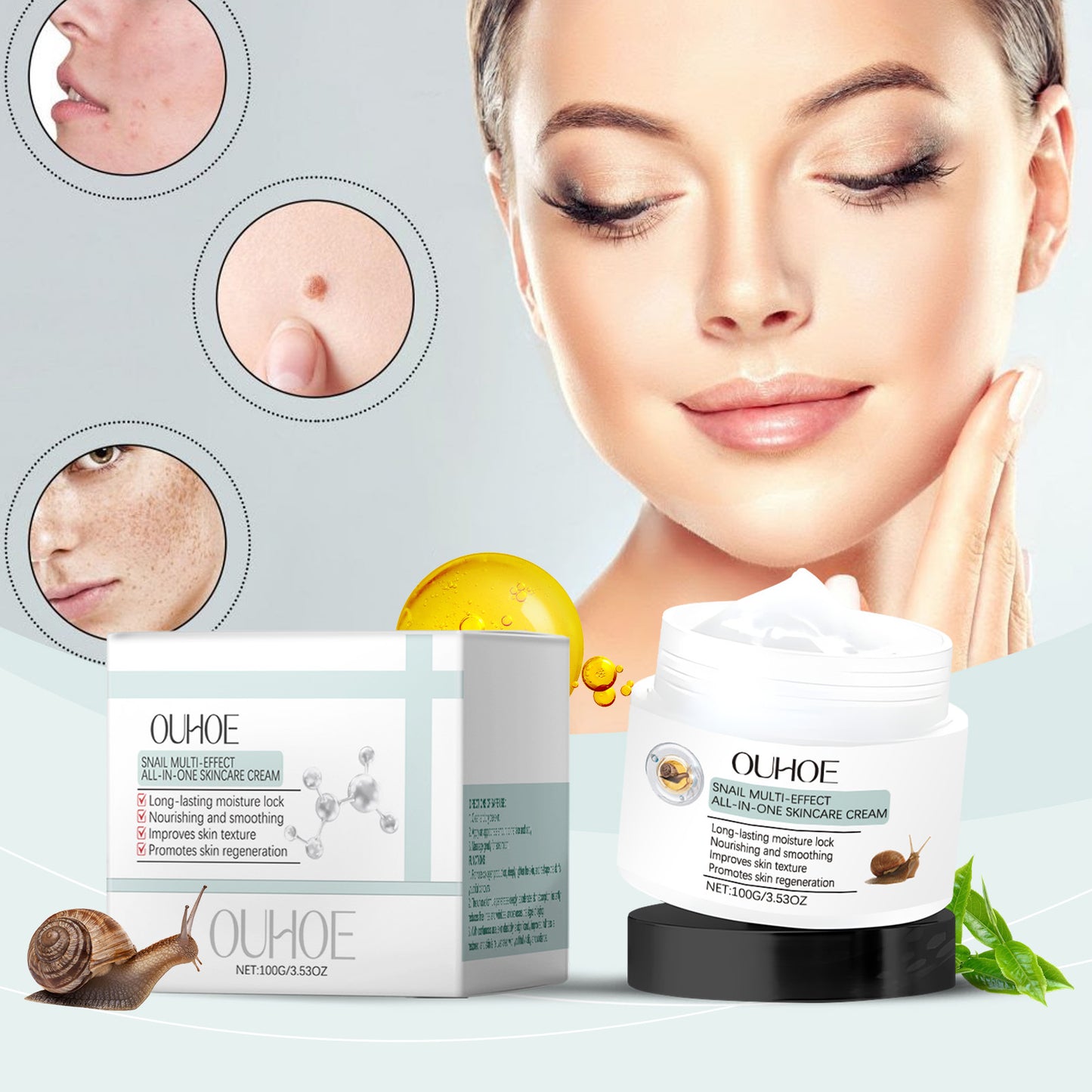 Crème de soin multi-effets à la bave d'escargot