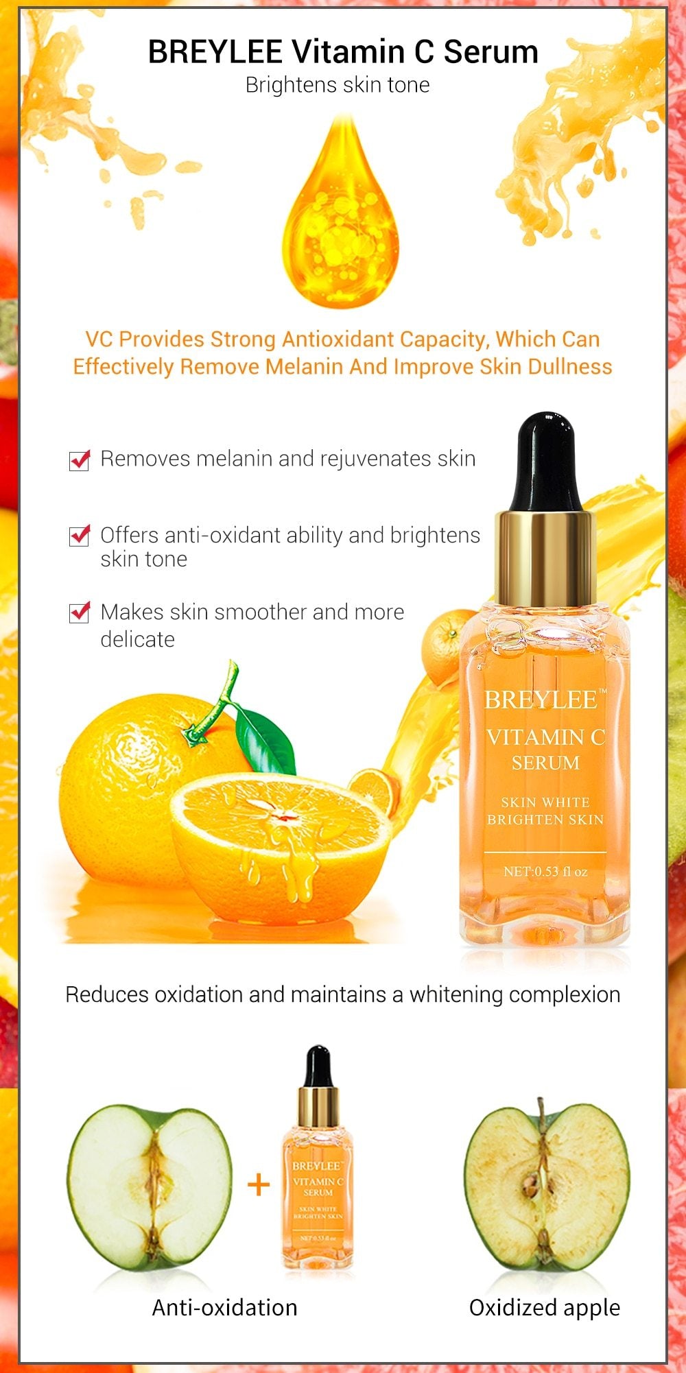 Vitamin C Whitening Serum Brighten Skin Face Skin Care Serum GZE Collagen Peptide Serum - Looks Younger Collagen Serum for Face, Skin Brightening, Heals, and Healthy Skin