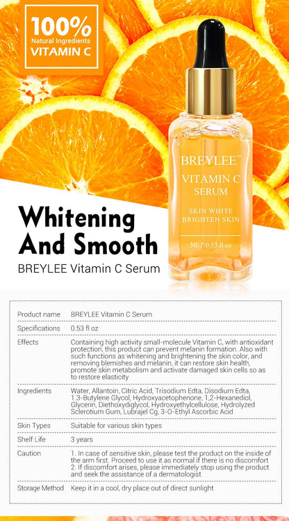 Vitamin C Whitening Serum Brighten Skin Face Skin Care Serum GZE Collagen Peptide Serum - Looks Younger Collagen Serum for Face, Skin Brightening, Heals, and Healthy Skin